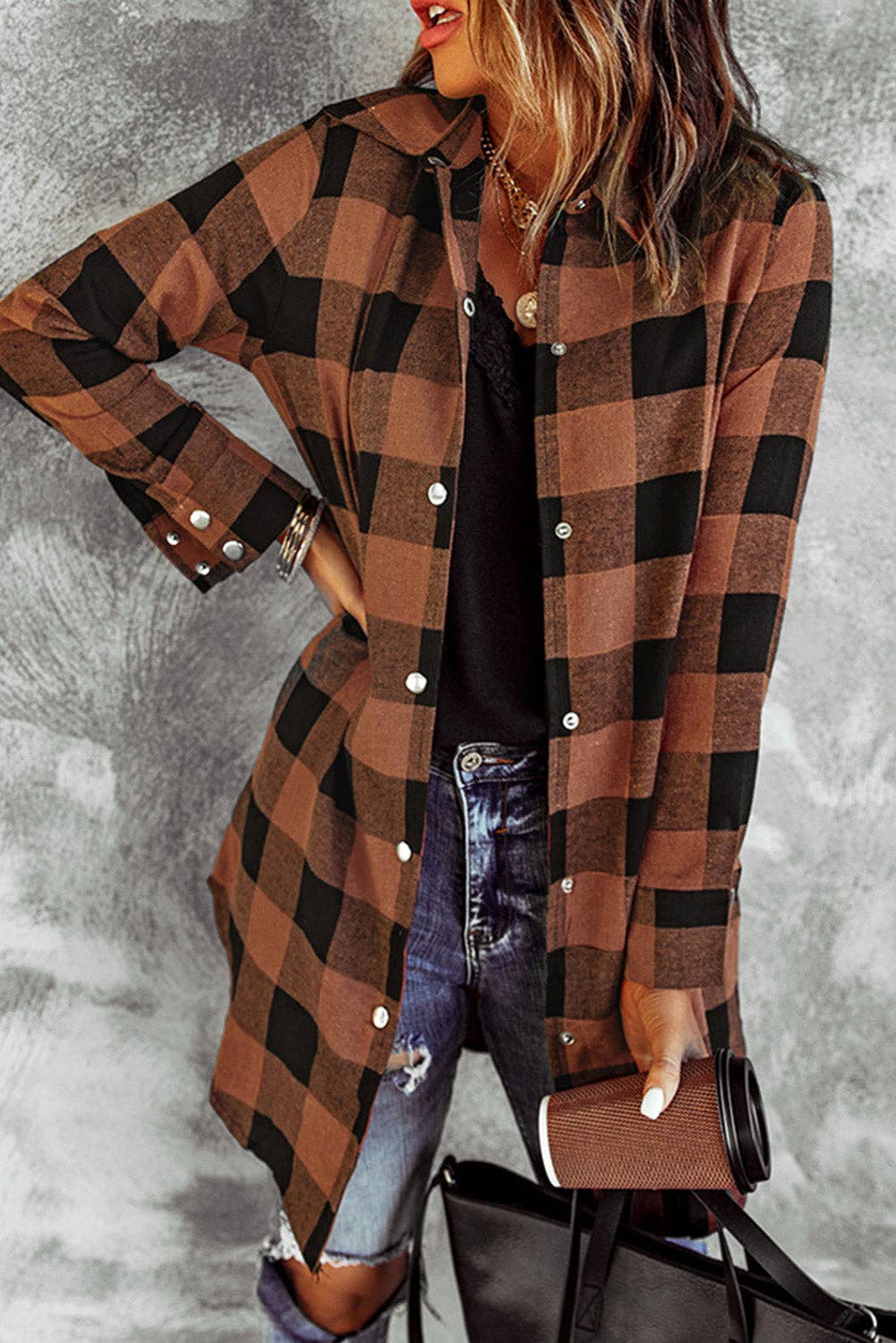LONG FLANNEL BUTTON DOWN