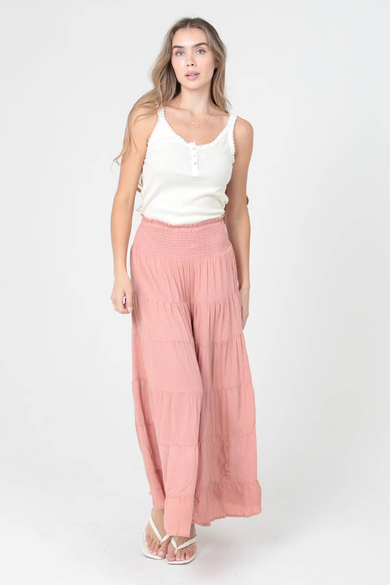 TIERED A LINE MAXI SKIRT