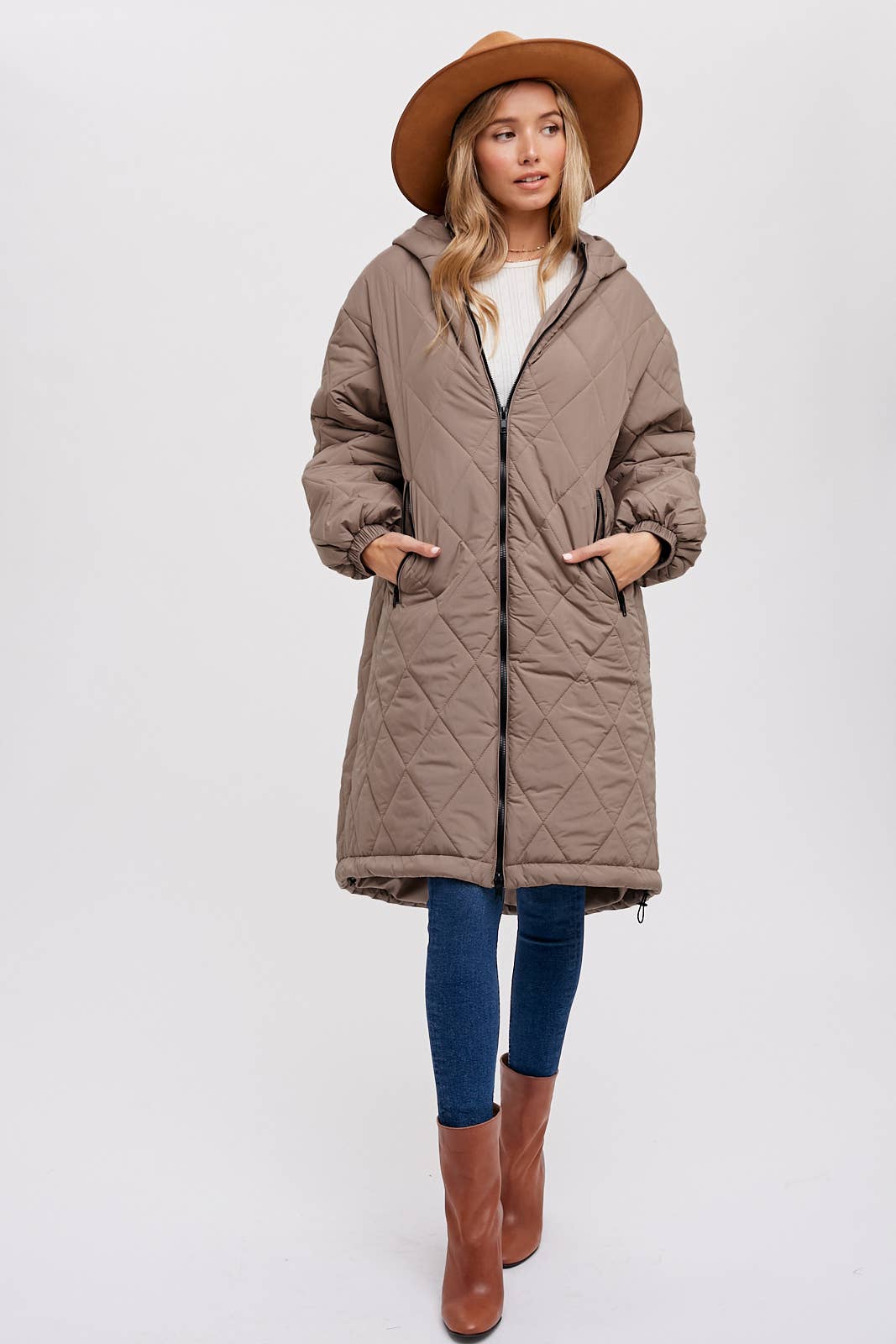 LONGLINE QUILTED PUFFER JACKET