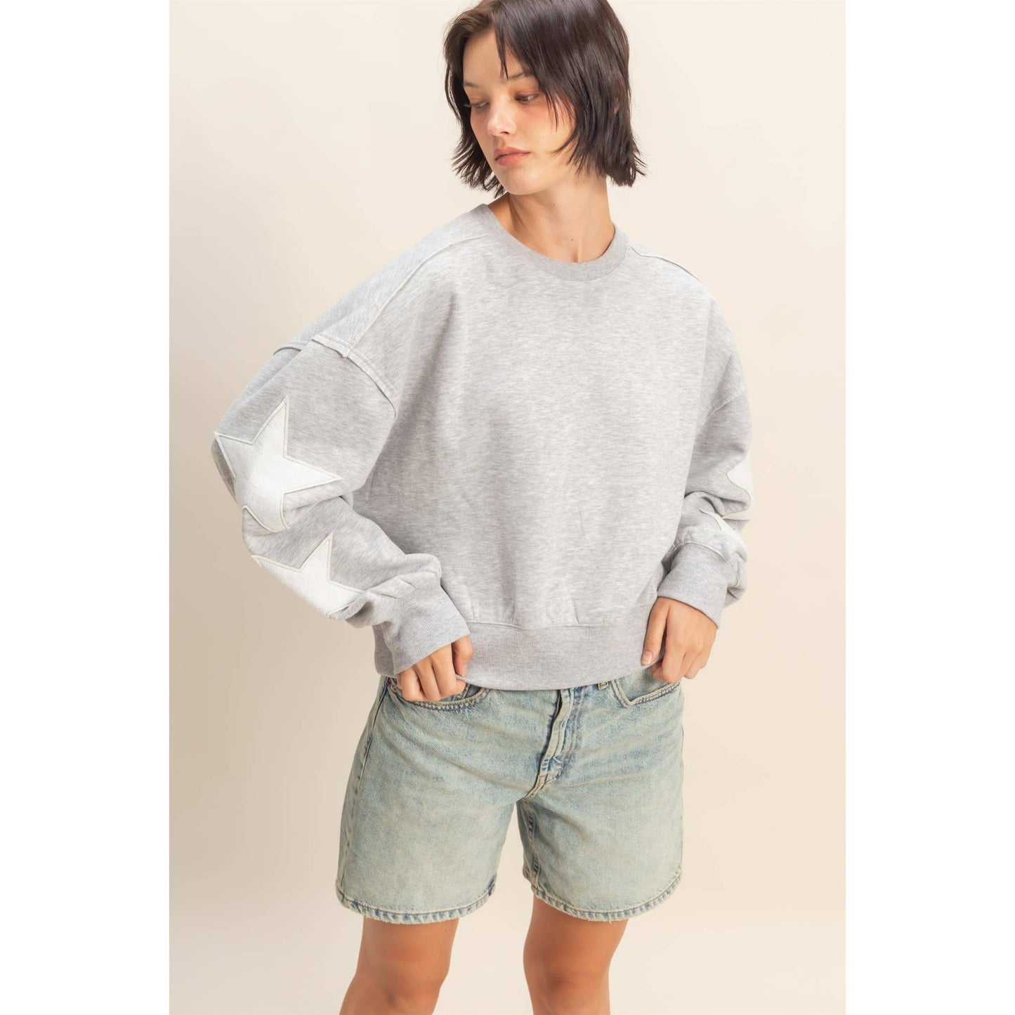 Star Patch Crewneck Sweatshirt