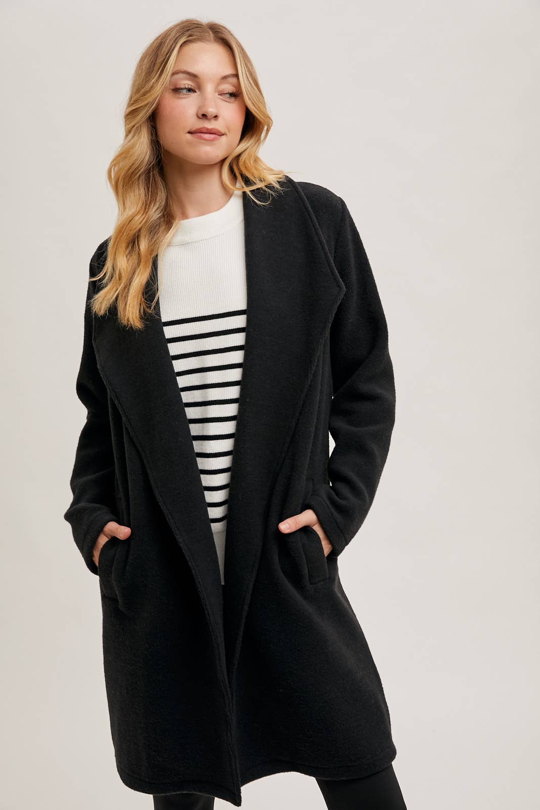 OPEN FRONT KNIT COAT JACKET