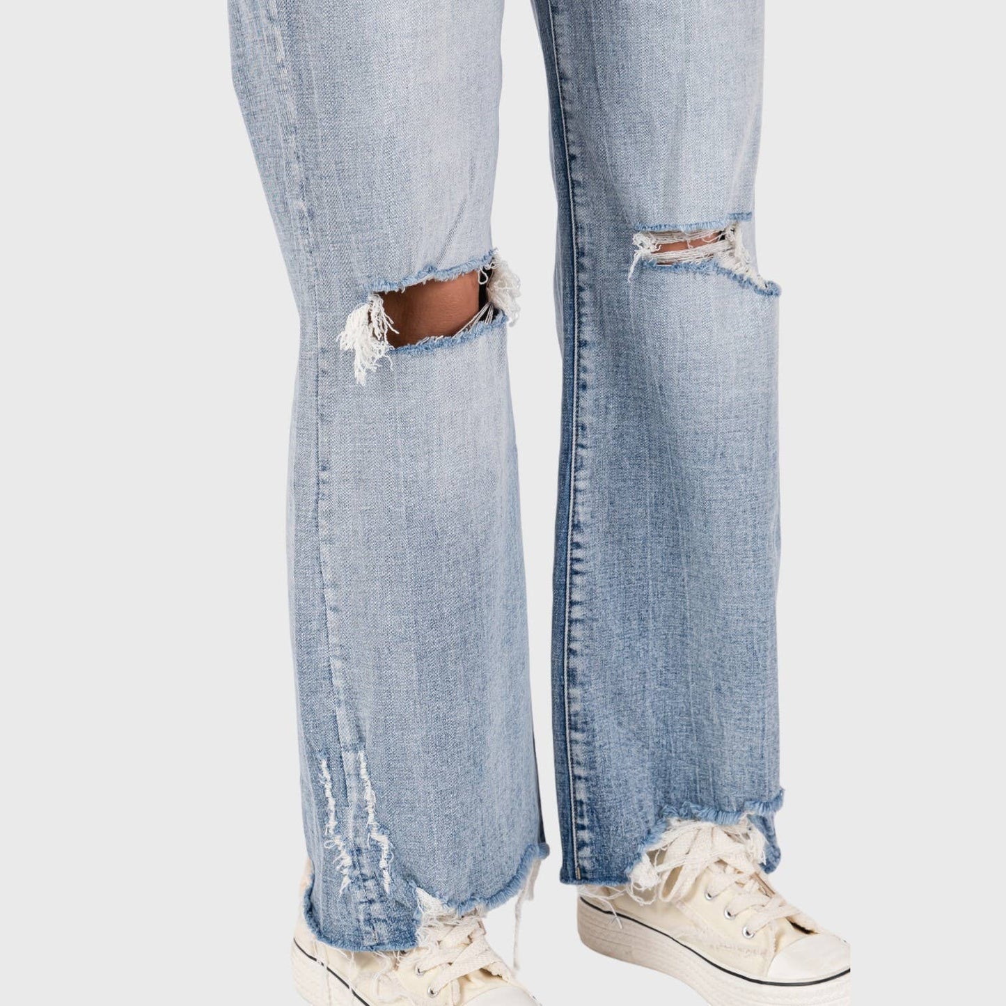 PETRA DISTRESSED HIGH RISE COMFORT VINTAGE FLARE JEANS