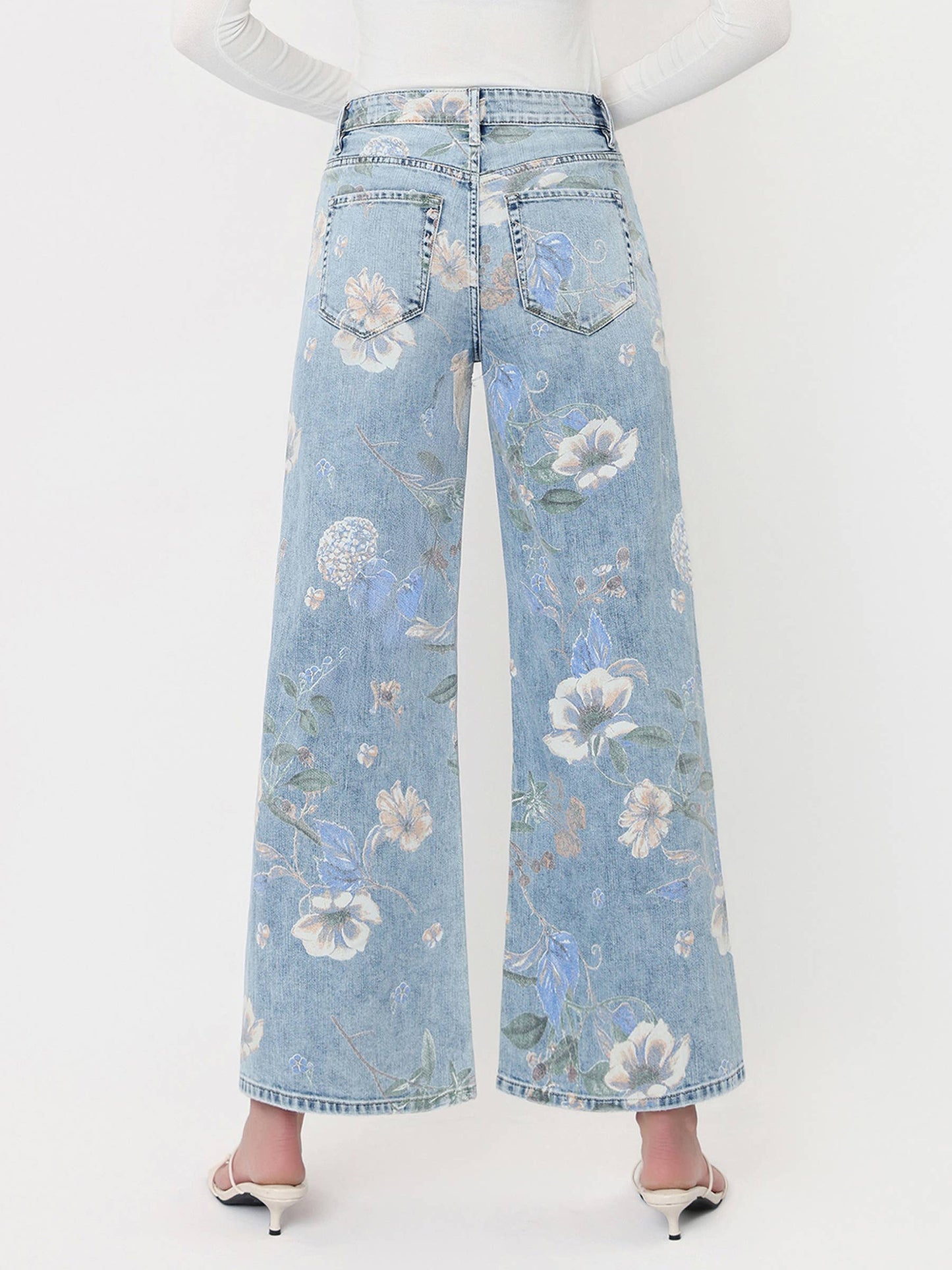 SUPER HIGH RISE FLORAL EXTREME VINTAGE FLARE JEANS T7443FRL