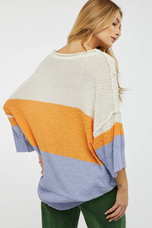 COLOR BLOCK KNIT SWEATER