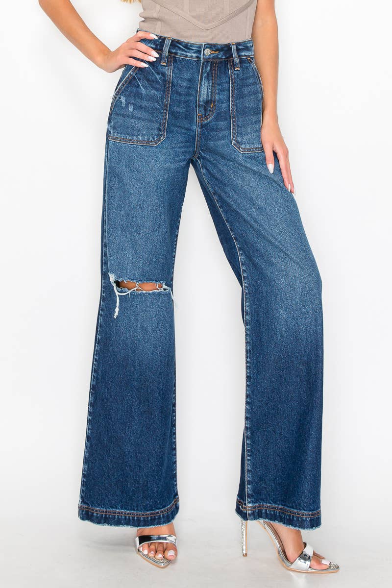 ARTEMIS VINTAGE *HYBRID STYLE* ULTRA HIGH RISE RELAXED FLARE JEANS