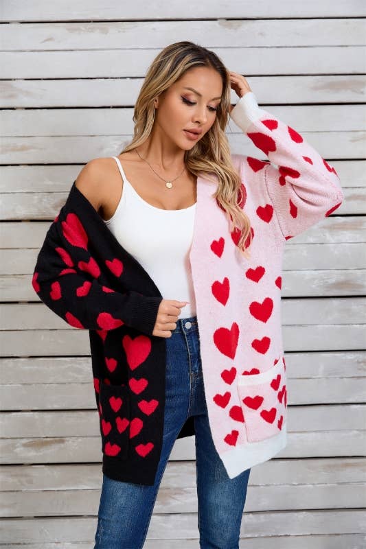 Two Tone Heart Cardigan