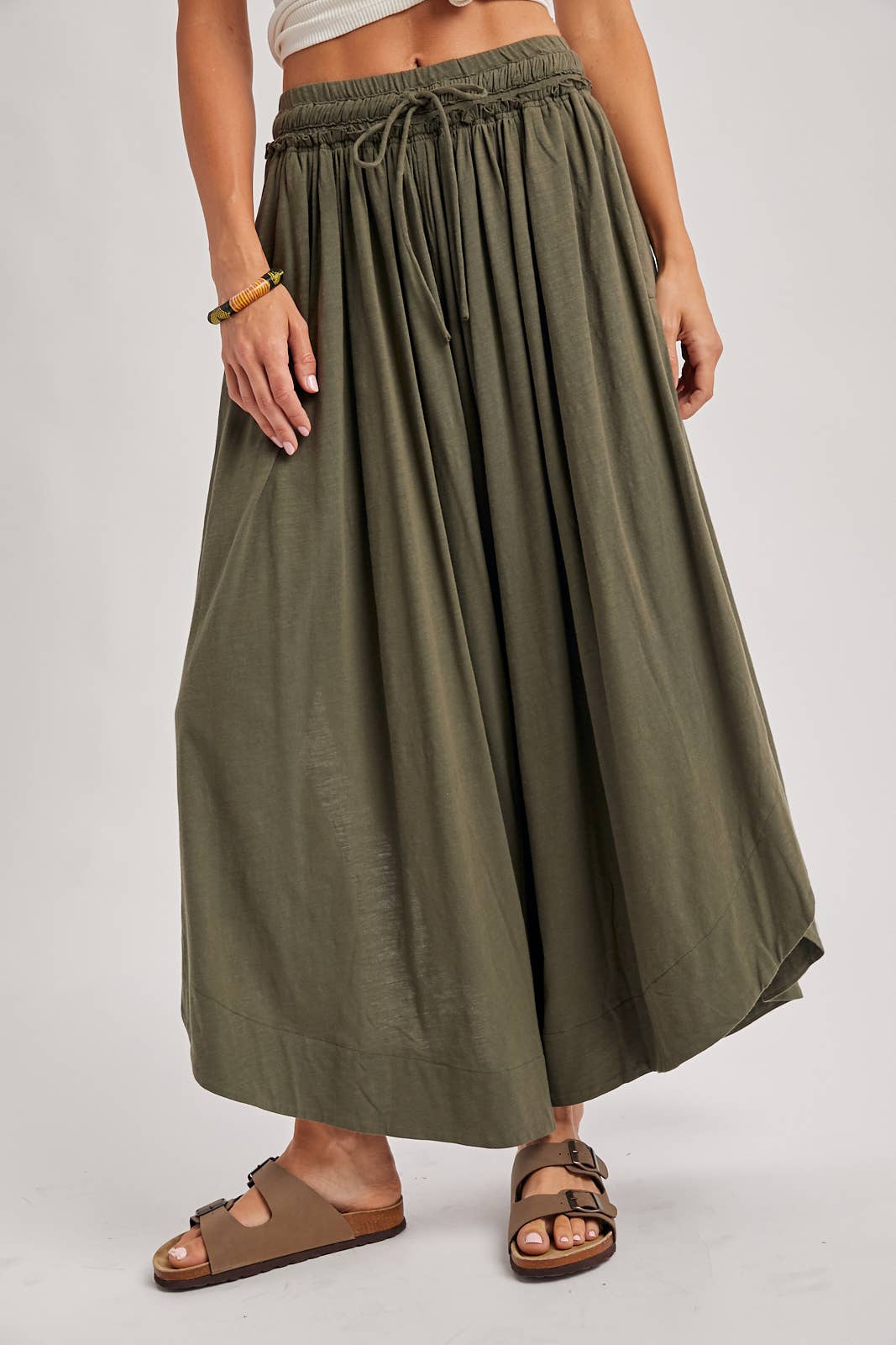 BOHEMIAN SIDE SLIT WIDE LEG PANTS