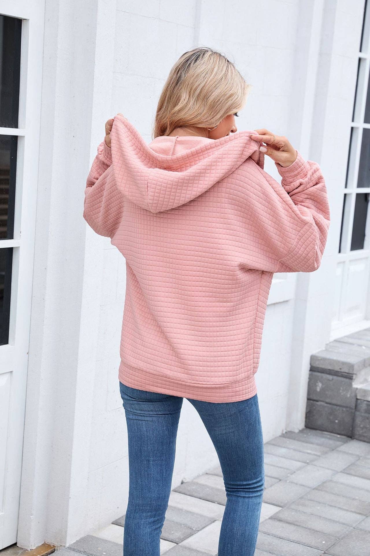 Quilted Zip-Up Hoodie