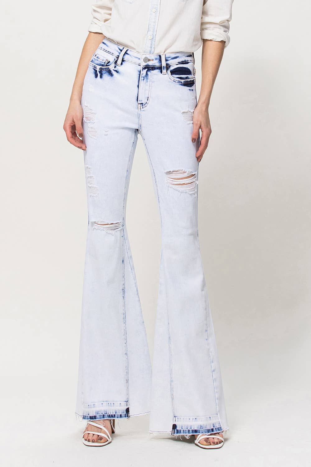 FLYING MONKEY HIGH RISE PANEL FLARE JEANS