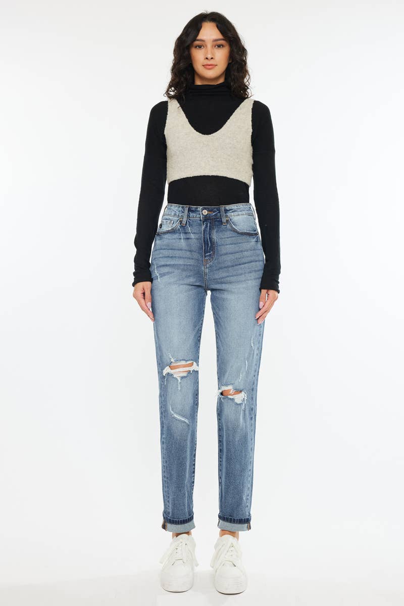 KanCan High Rise Mom Jean