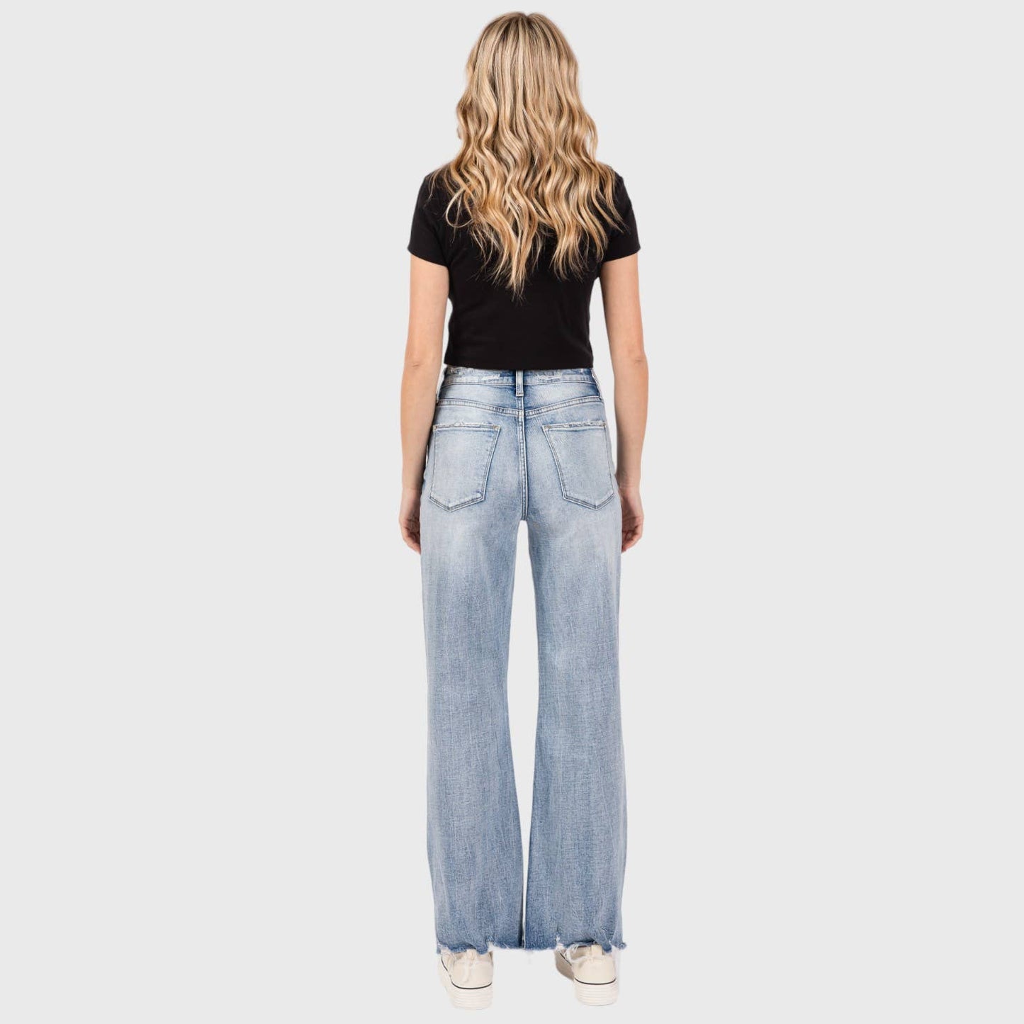 PETRA DISTRESSED HIGH RISE COMFORT VINTAGE FLARE JEANS