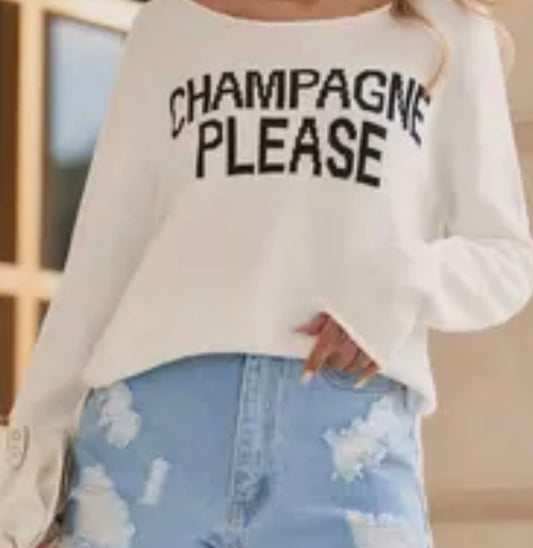 CHAMPAGNE PLEASE SWEATER