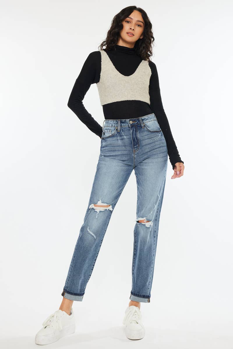 KanCan High Rise Mom Jean