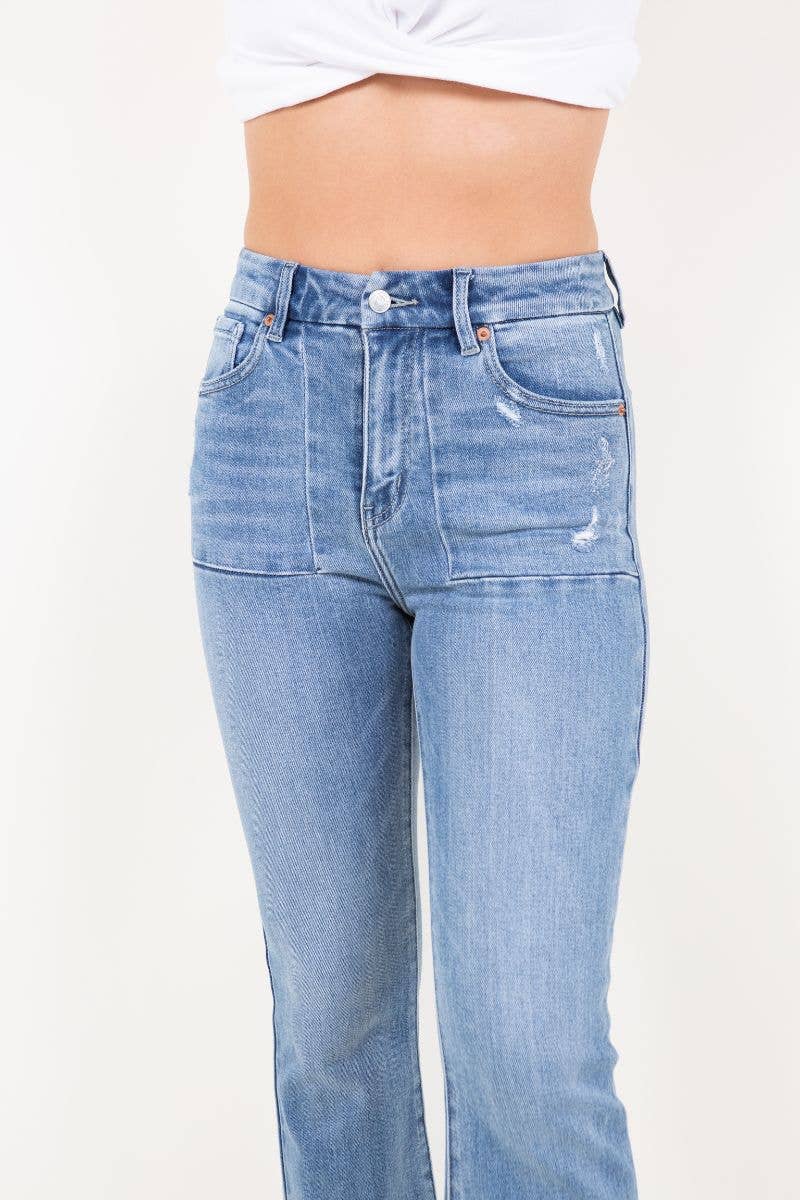 ARTEMIS MESH TUMMY CONTROL HIGH RISE HOLLY FLARE JEANS