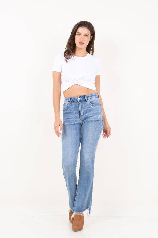 ARTEMIS MESH TUMMY CONTROL HIGH RISE HOLLY FLARE JEANS