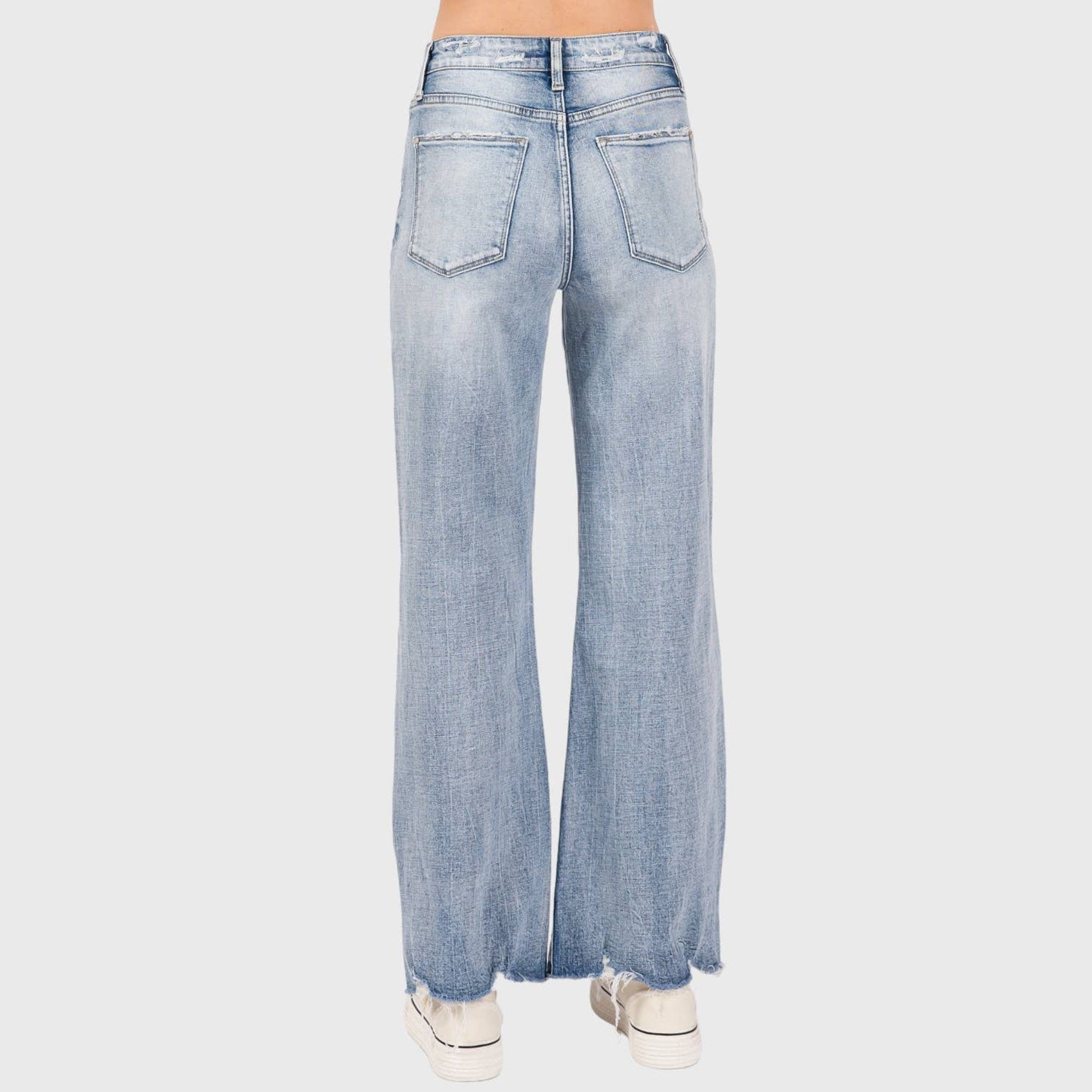 PETRA DISTRESSED HIGH RISE COMFORT VINTAGE FLARE JEANS