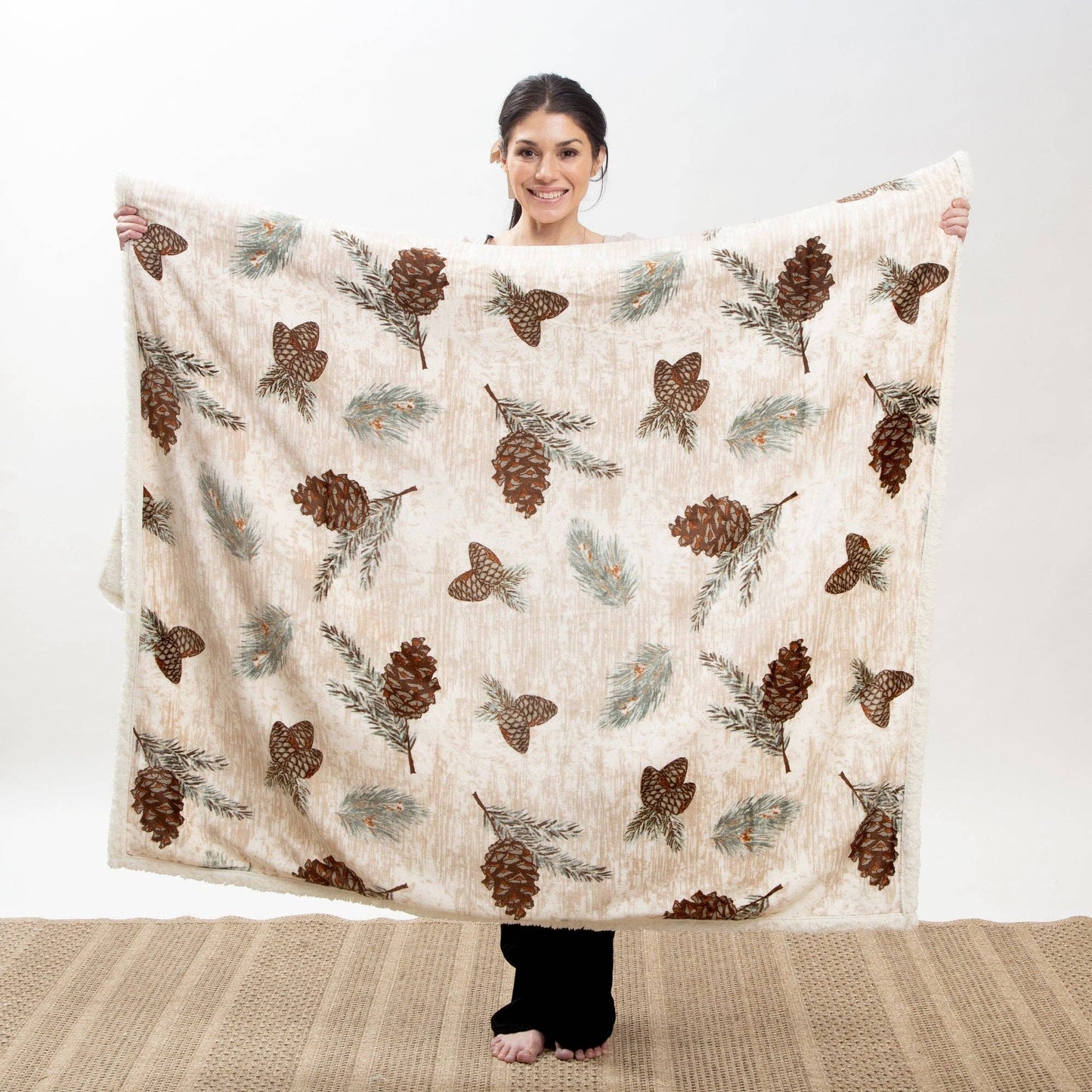 Pinecone Plush Sherpa Throw