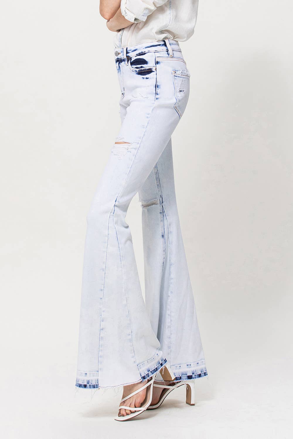 FLYING MONKEY HIGH RISE PANEL FLARE JEANS