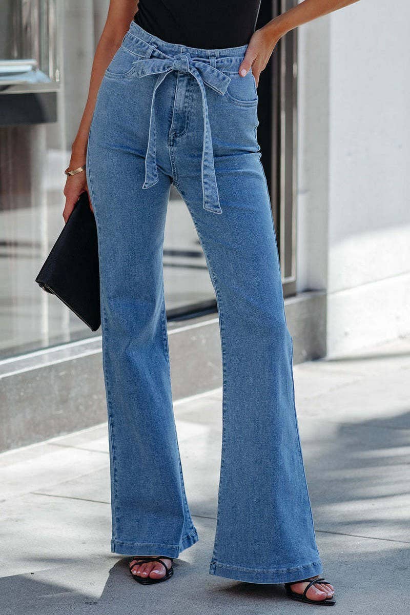 WIDE LEG MICRO CUT DENIM PANT