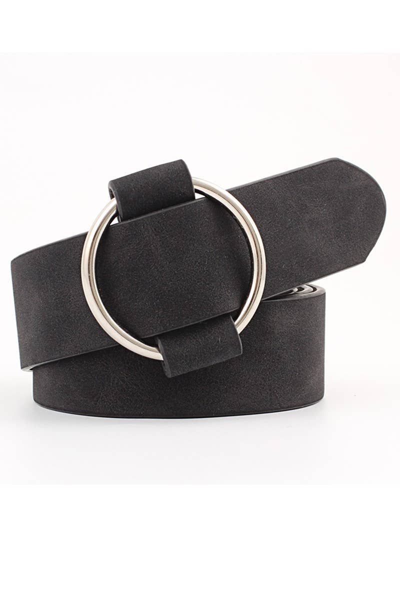 BASIC LEATHERETTE TRENDY BUCKLE BELT