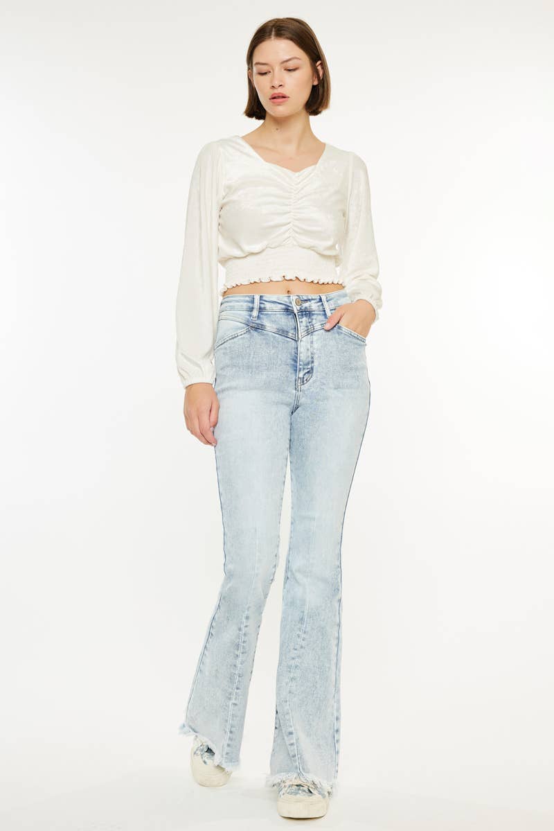 KanCan Acid Wash Flare Jeans