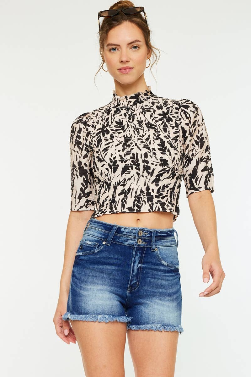 KANCAN HIGH WAIST DENIM SHORTS