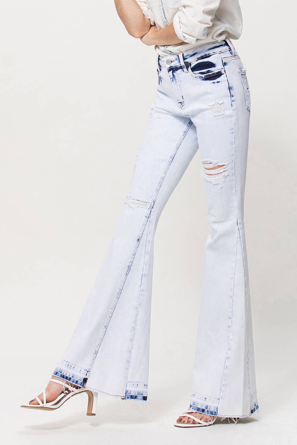 FLYING MONKEY HIGH RISE PANEL FLARE JEANS