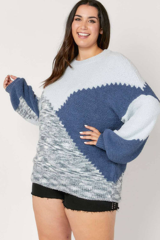 PLUS SIZE ROUND NECK SWEATER