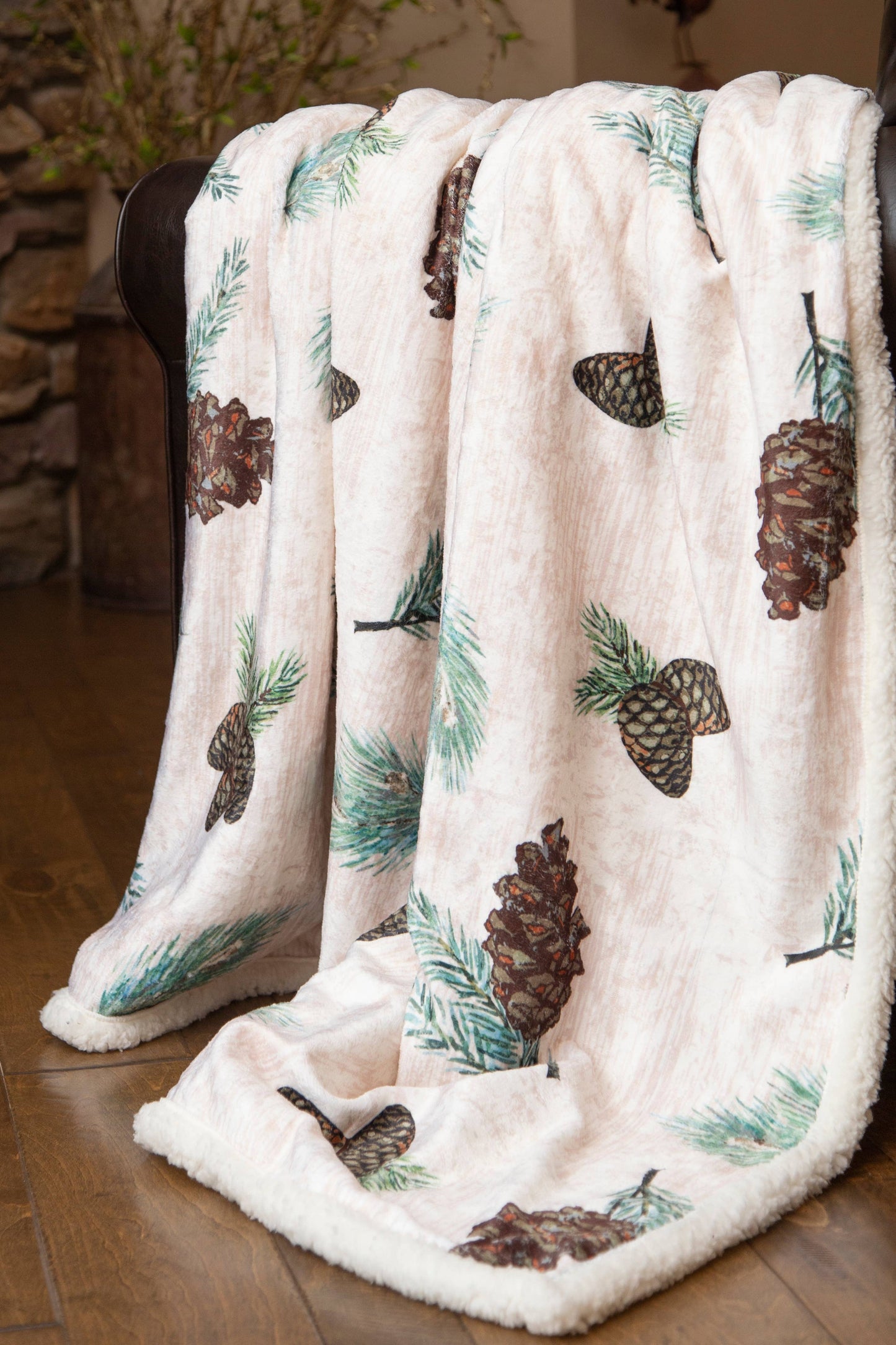 Pinecone Plush Sherpa Throw