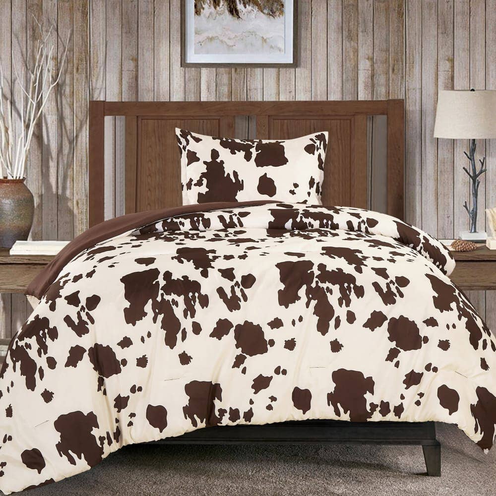 Rustic Cowhide Brown Comforter Set - 3 Piece Set