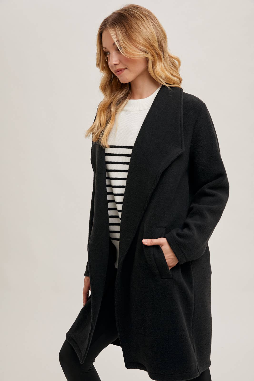 OPEN FRONT KNIT COAT JACKET