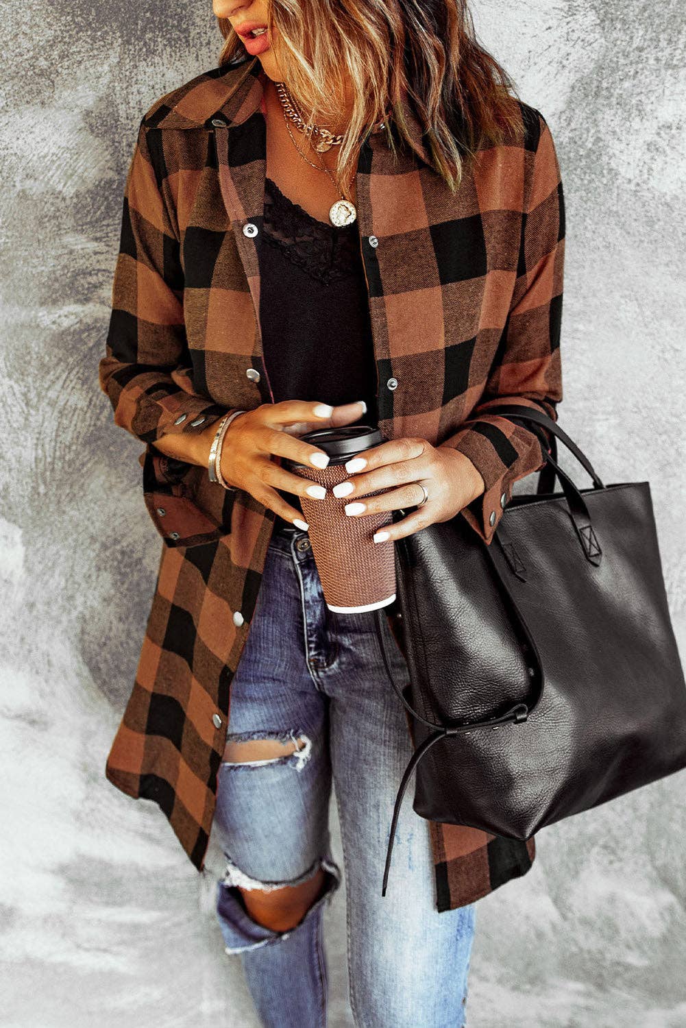 LONG FLANNEL BUTTON DOWN