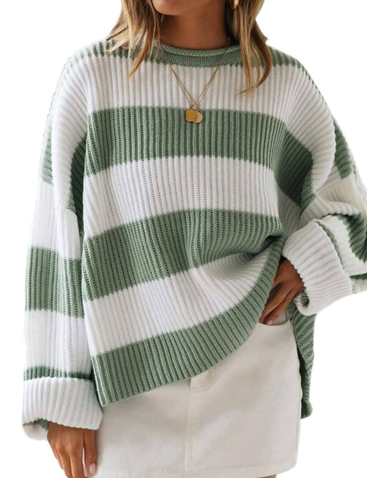 STRIPED LOOSE CASUAL SWEATER