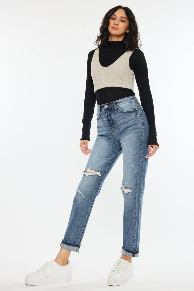 KanCan High Rise Mom Jean