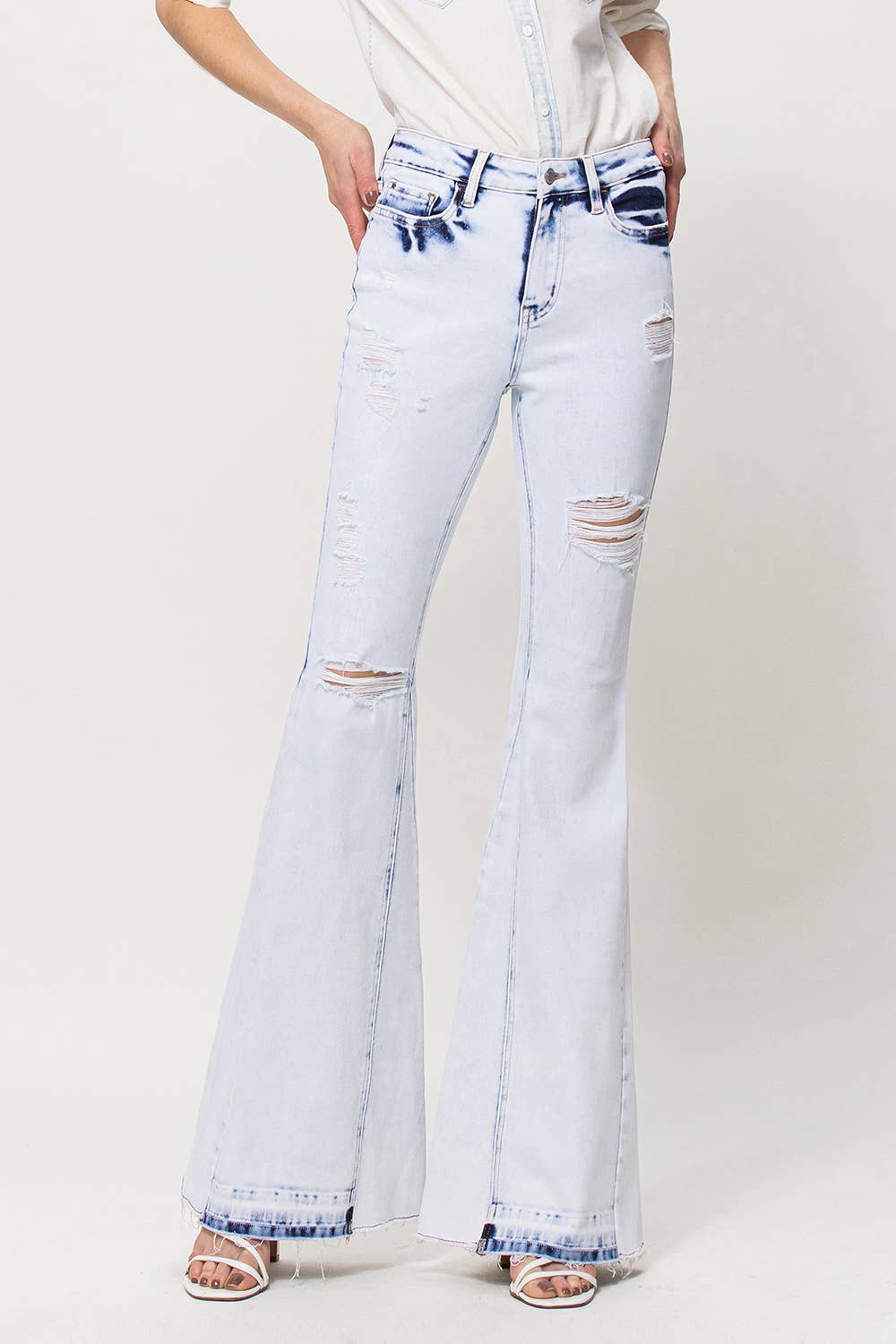 FLYING MONKEY HIGH RISE PANEL FLARE JEANS