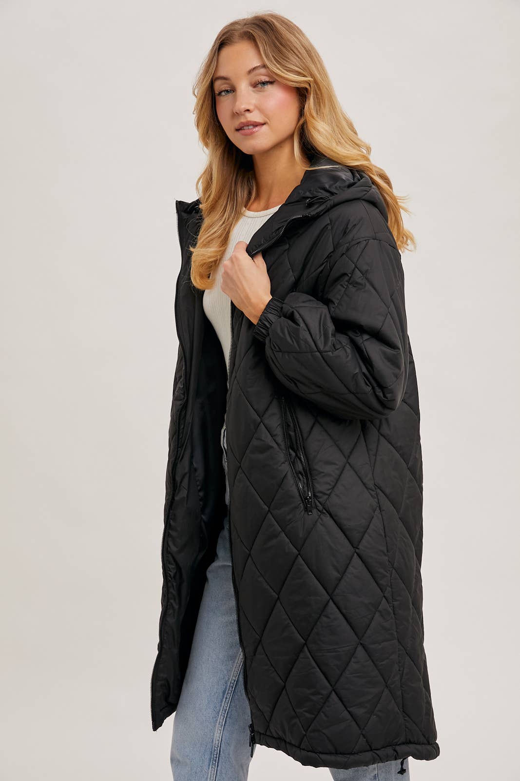 LONGLINE QUILTED PUFFER JACKET