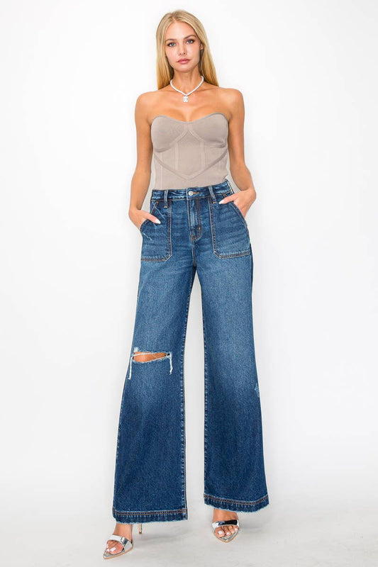ARTEMIS VINTAGE *HYBRID STYLE* ULTRA HIGH RISE RELAXED FLARE JEANS