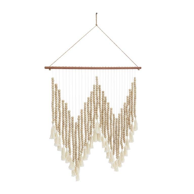 Boho Beaded Macrame Wall Hanging - 35"