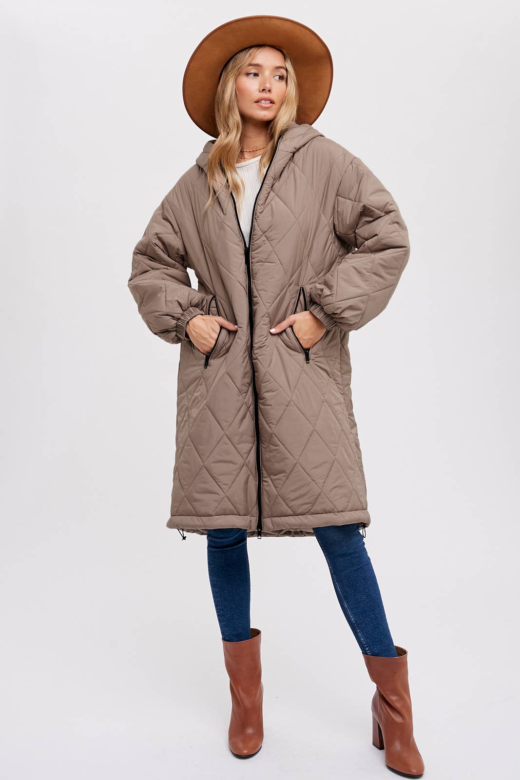 LONGLINE QUILTED PUFFER JACKET