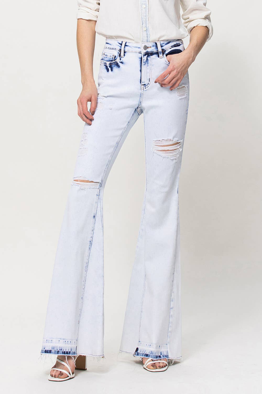 FLYING MONKEY HIGH RISE PANEL FLARE JEANS