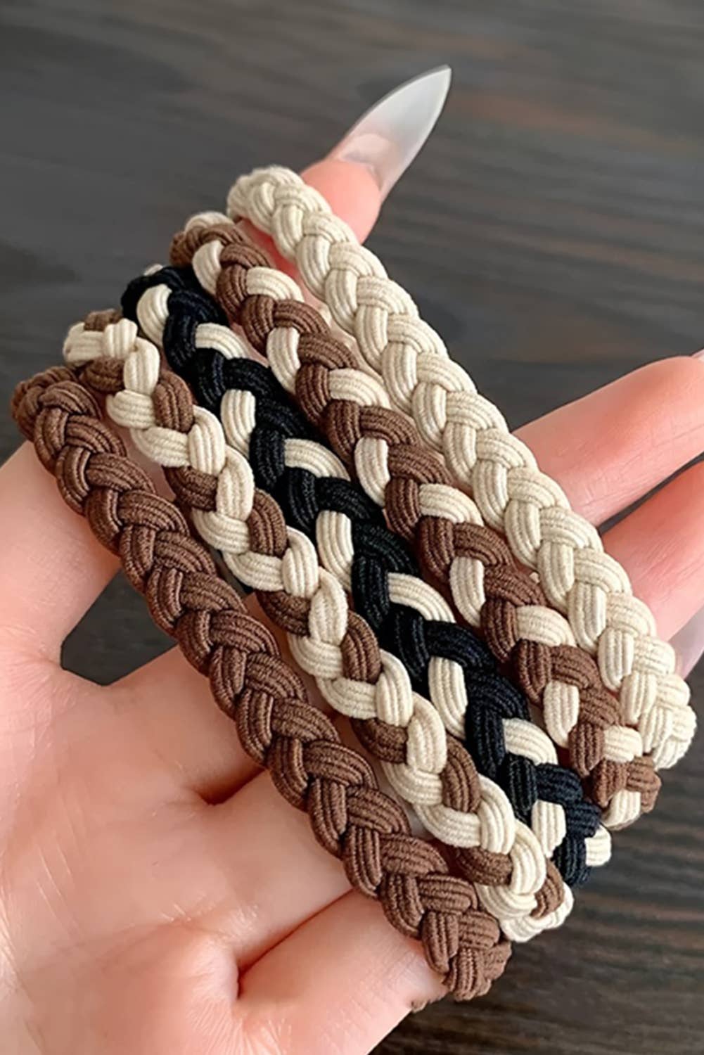 5pcs Smile Face Decor Braided Hair Ties