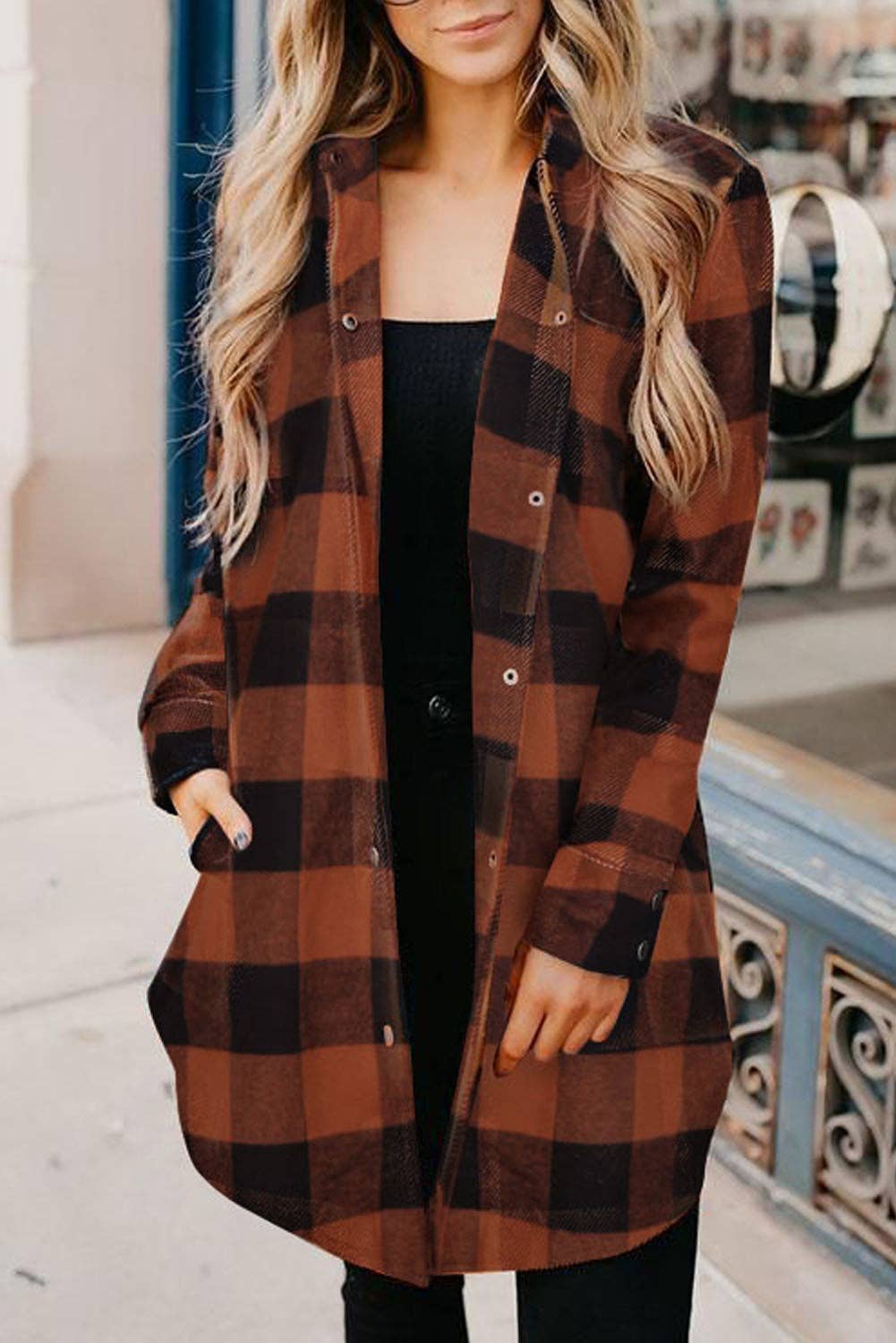 LONG FLANNEL BUTTON DOWN