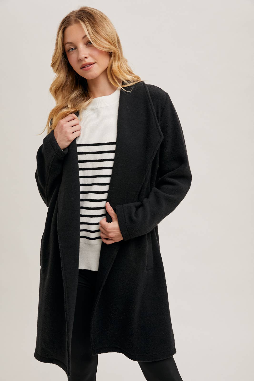 OPEN FRONT KNIT COAT JACKET