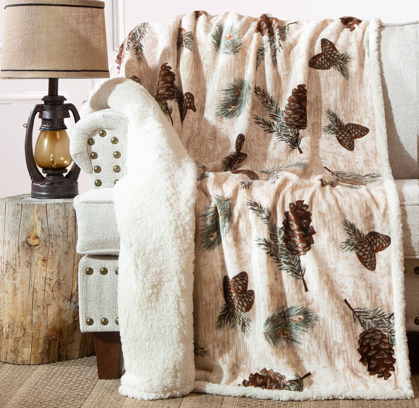 Pinecone Plush Sherpa Throw