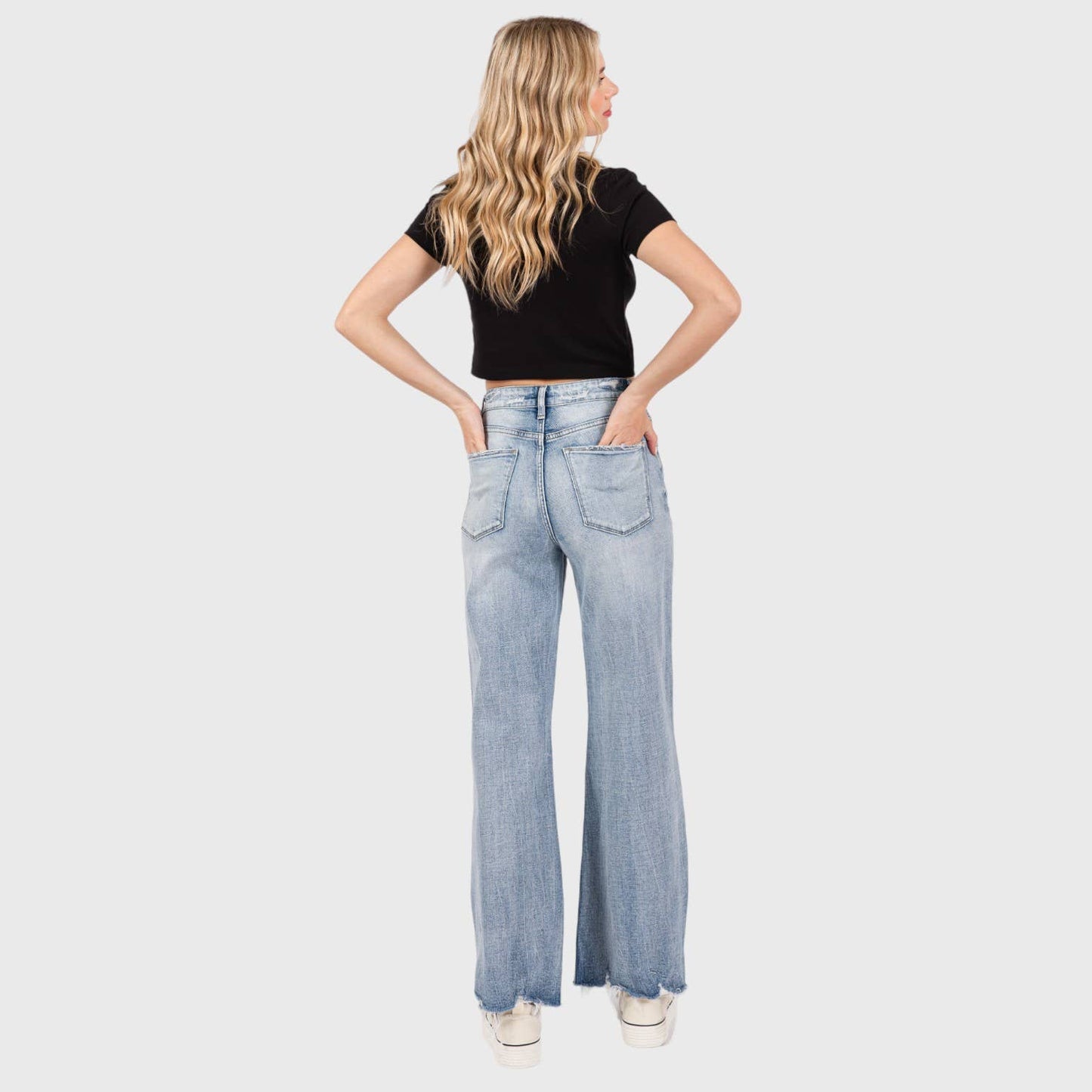 PETRA DISTRESSED HIGH RISE COMFORT VINTAGE FLARE JEANS