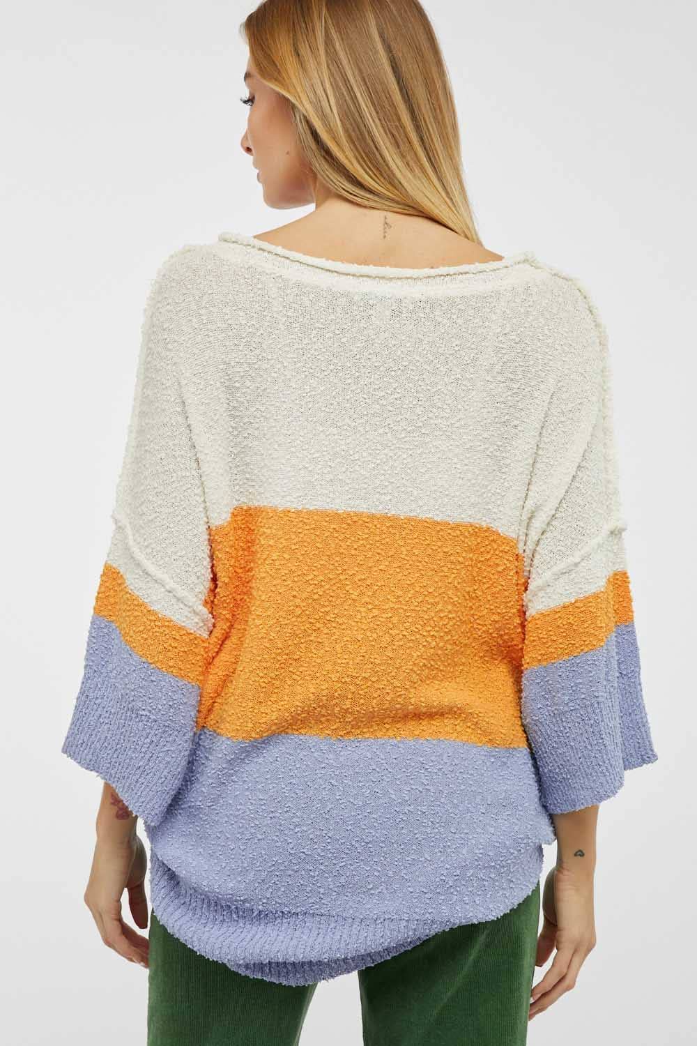 COLOR BLOCK KNIT SWEATER