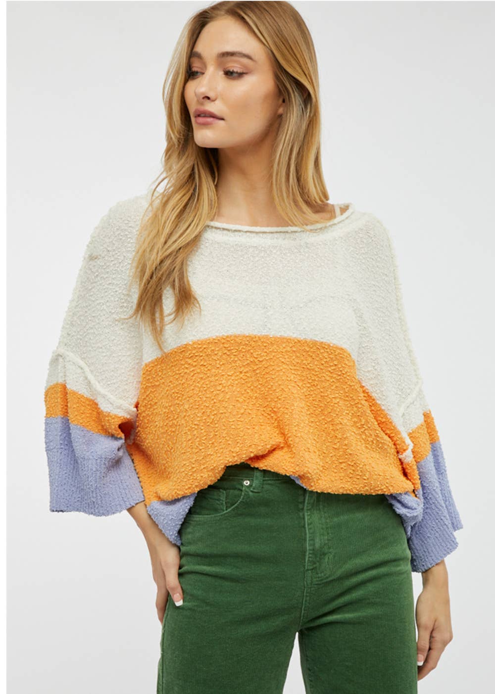 COLOR BLOCK KNIT SWEATER